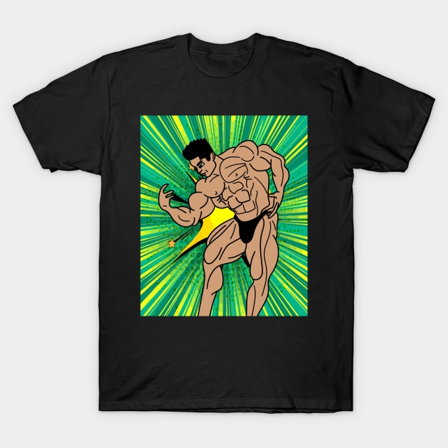 Retro Bodybuilding Lifting Weights T-Shirt by flofin